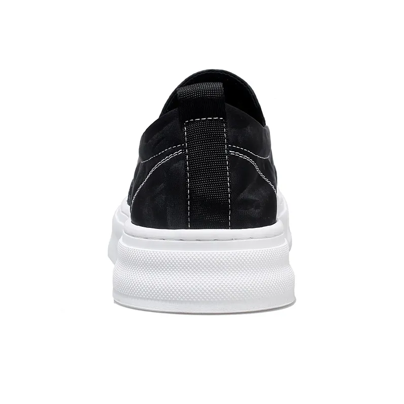 EDENBO Men's Casual Shoes Men Low Top Black/Sand-4