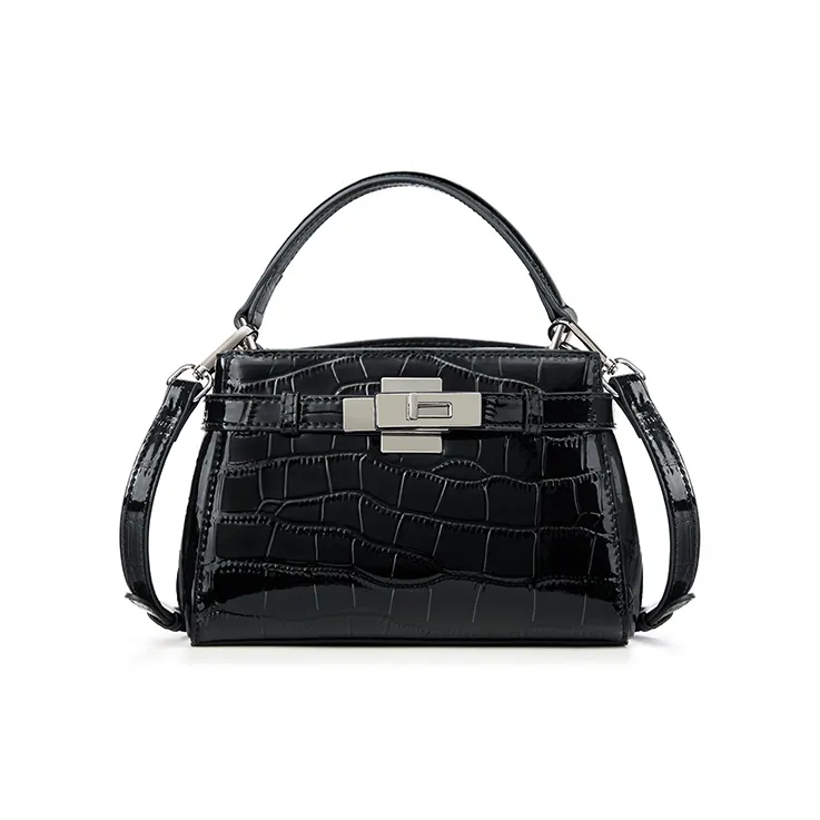 Carnival Keep Cow Leather Handbag Women's Ecru/Black-7