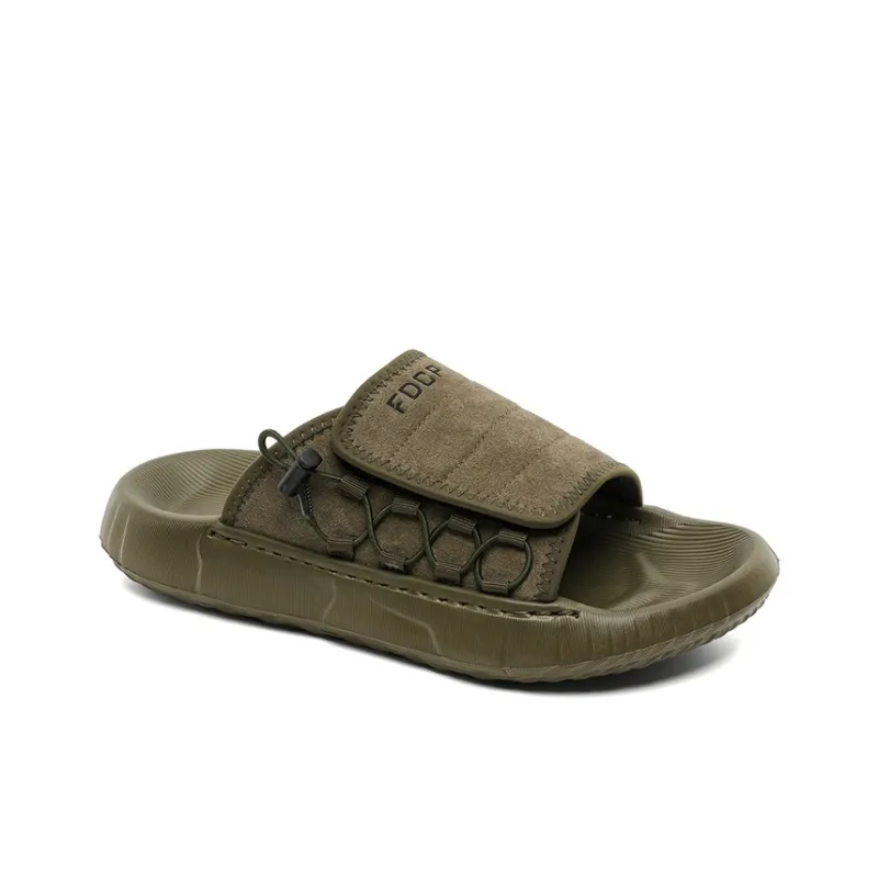 Ritai Slip Resistant Abrasion Resistant Slide Slippers Men's Olive Green-2