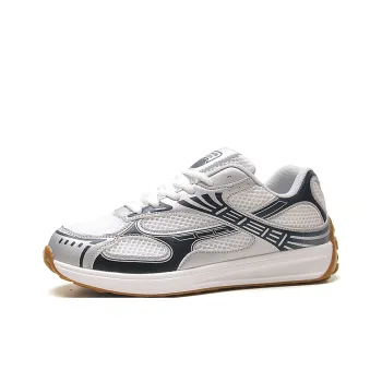 STUR YSN Abrasion Resistant Breathable Low Top Casual Shoes Unisex Dark Blue Silver