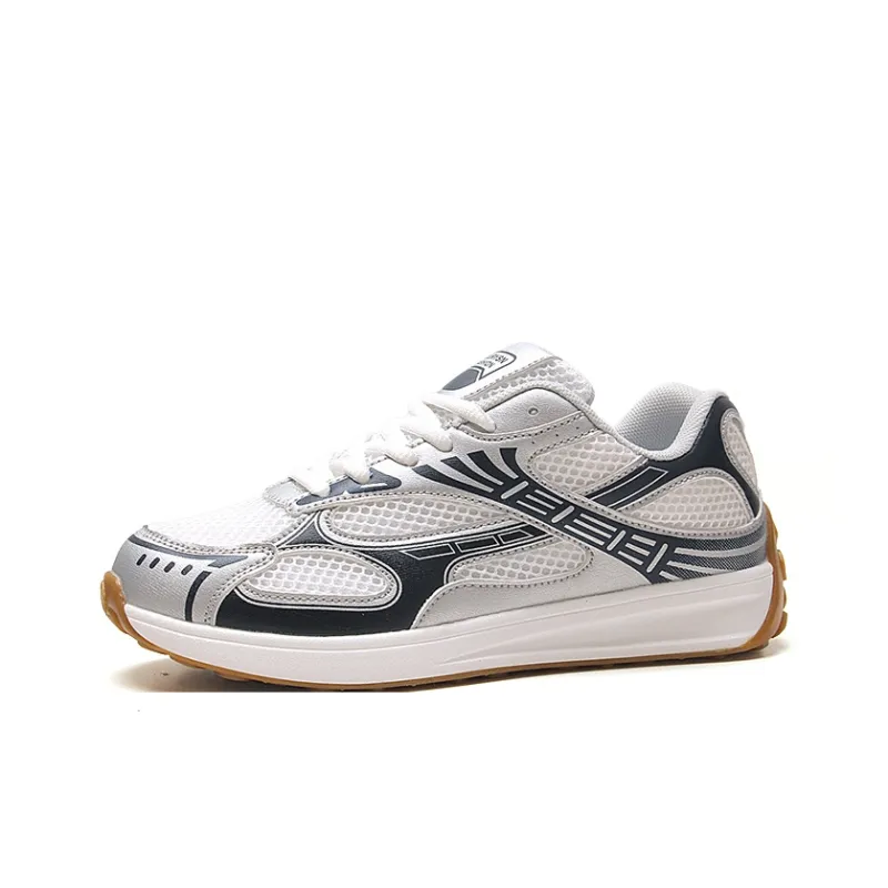 STUR YSN Abrasion Resistant Breathable Low Top Casual Shoes Unisex Dark Blue Silver-0