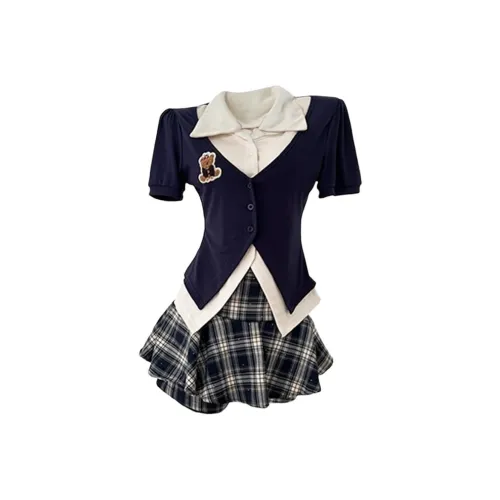 OSQ Two Piece Skirt Sets Women's