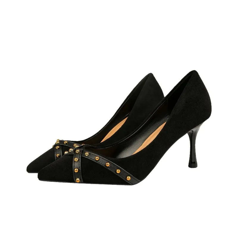 MCKP Slim Heel High Heels Women's Black-1