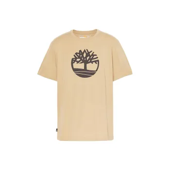 Timberland Kennebec River Tree Logo T Shirt For Men In Beige T Shirt Men's Light Umber