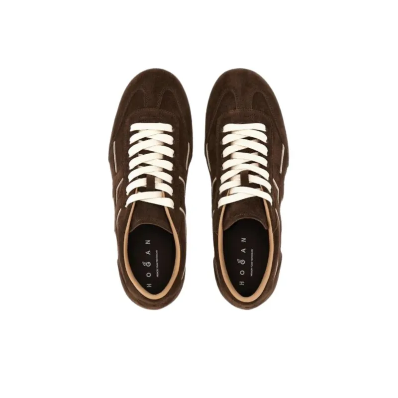 HOGAN Runner H693 Low Top Casual Shoes Women's Red Brown-4