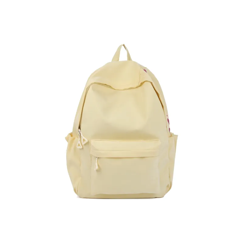 WICKBUEN Nylon Backpack Unisex White/Black/Pink-13