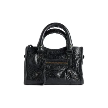 Balenciaga Le City Lambskin Shoulder Bag, Crossbody Bag, Handbag Mini Women's Black