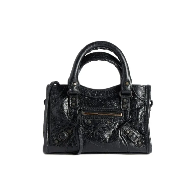 Balenciaga Le City Lambskin Shoulder Bag, Crossbody Bag, Handbag Mini Women's Black-0