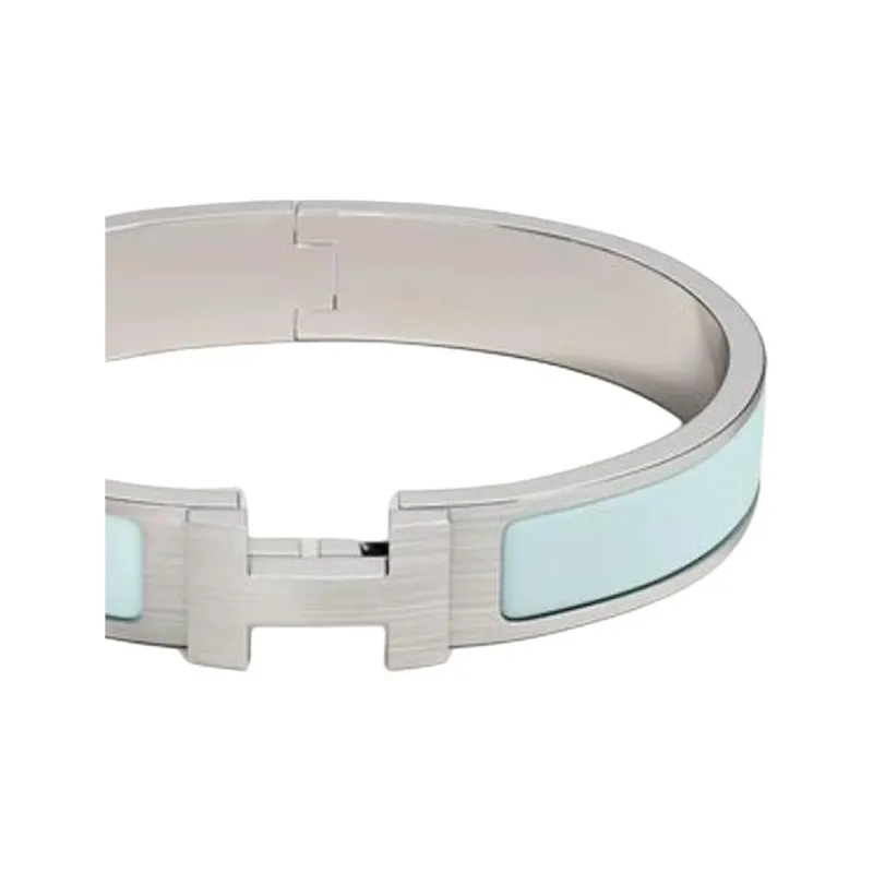 HERMES Enamel Bangles Men's Light Blue-2
