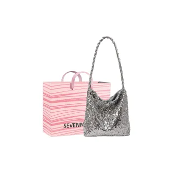 SEVENMOONS PU Shoulder Bag Women's Silver/Black