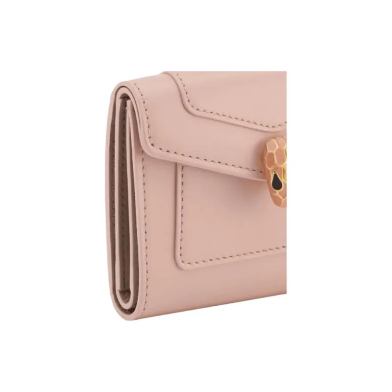 BVLGARI Serpenti Forever Calfskin Wallet Women's Pink-3