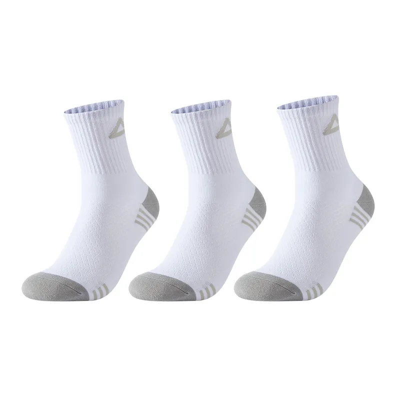 PEAK Mid Calf Socks Unisex 3 Pack Raw White-0