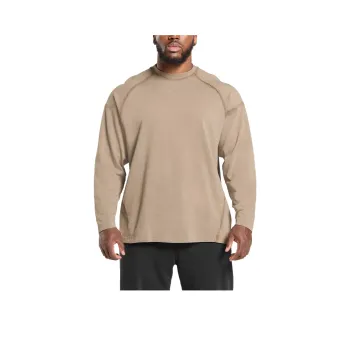 GYMSHARK Heavyweight Long Sleeve T Shirt Sweatshirt Men's Light Brown