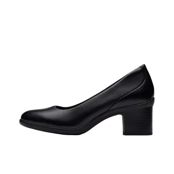 Clarks Shaya Poppy Chunky Heel High Heels 5.5cm Women's Black