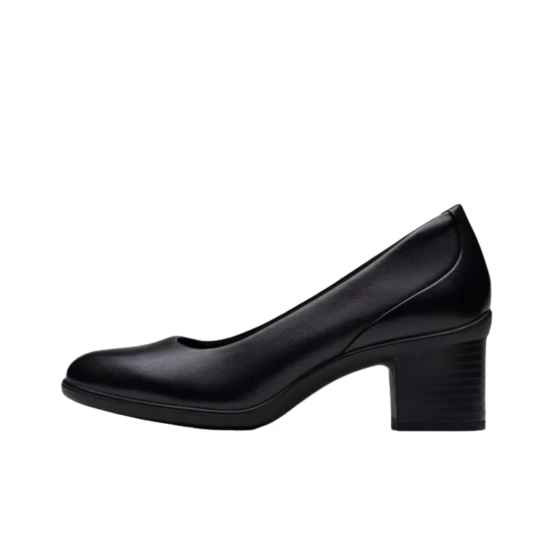 Clarks Shaya Poppy Chunky Heel High Heels 5.5cm Women's Black-0