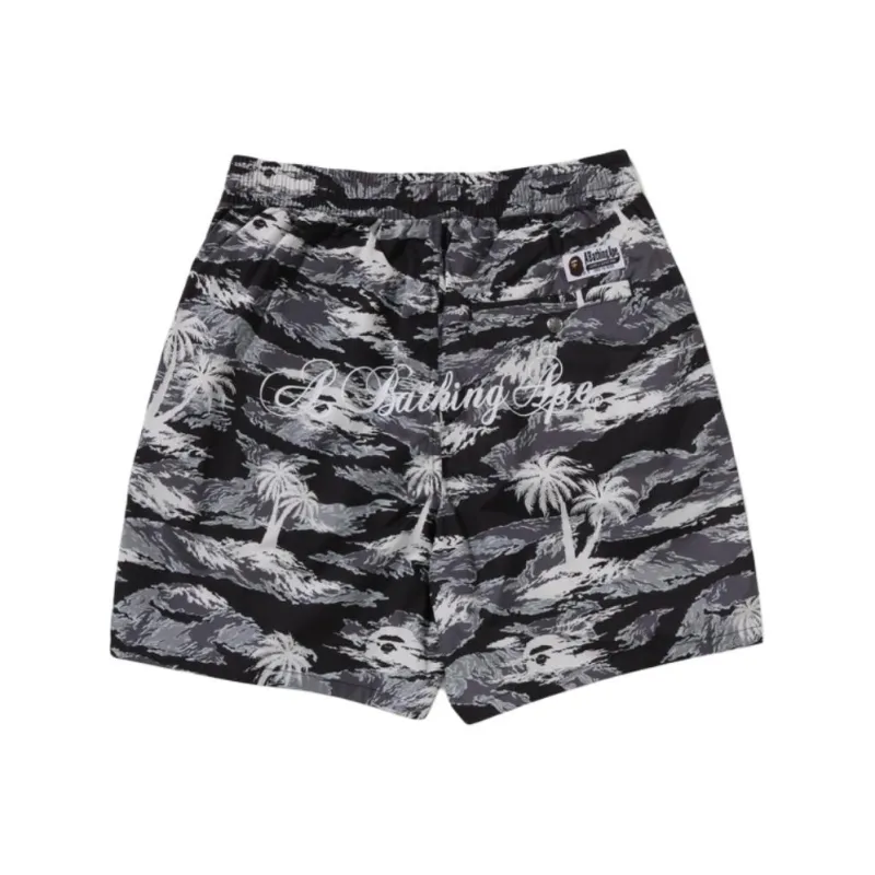 Bape Palm Tree Camo Relaxed Fit Beach Shorts-1