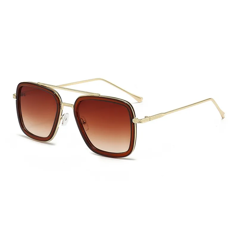 JEANSWEST Plastic Metal Square Sunglasses Unisex-8