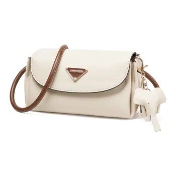 Joy&Mario Synthetic Leather Crossbody Bag Women's Ecru/Coffee
