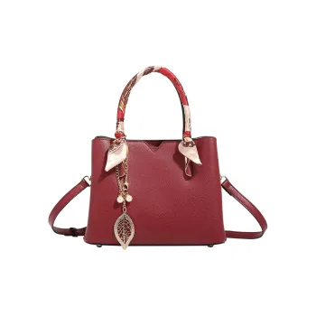 H YXIANG Microfiber Synthetic Leather Shoulder Bag, Crossbody Bag, Handbag Women's Burgundy