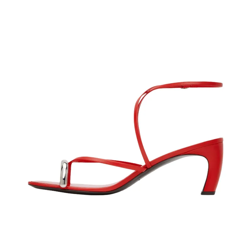 TORY BURCH Pierced One Strap Sandals 6.5cm Women's Red-2