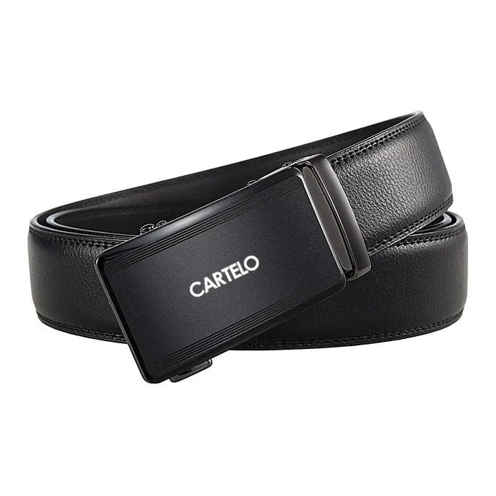 CARTELO Cow Leather Belts Men's Width 3.5CM-1