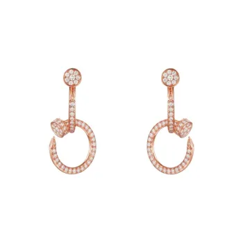CARTIER Diamond Earrings Women's Rose Gold