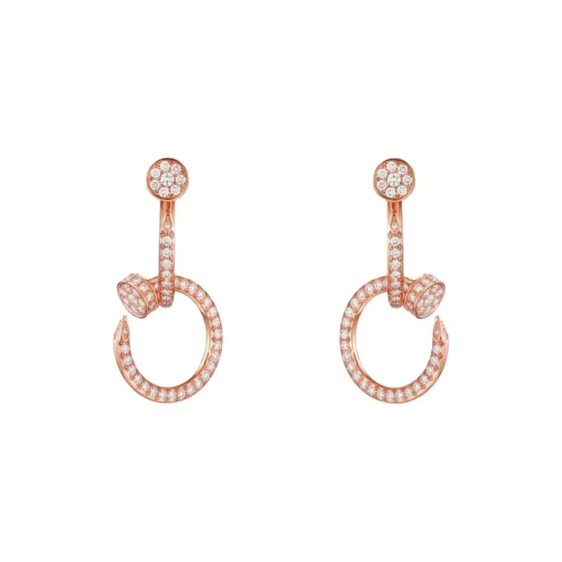 CARTIER Diamond Earrings Women's Rose Gold-0