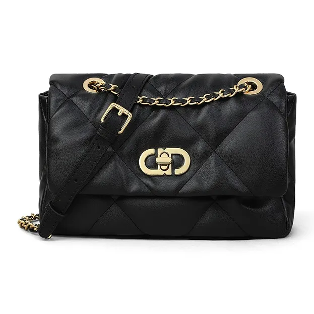 CNNCOO Synthetic Leather Shoulder Bag Women's Black-1