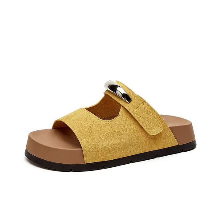 DAPHNE Rubber Sole Quiet Slide Slippers Women's-4