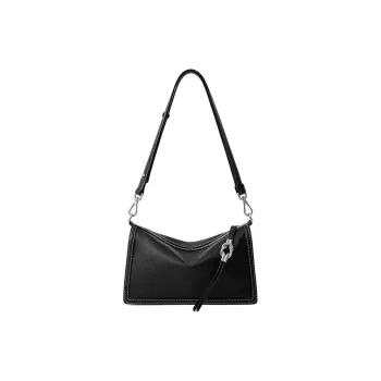 FION Cow Leather Pillow Bag, Shoulder Bag Women's Black
