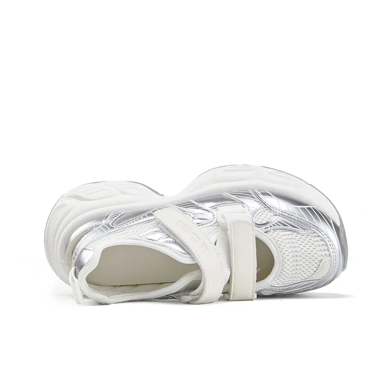 La Chapelle Low Top Chunky Sneakers Women's Silver-1