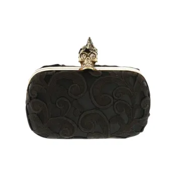 Alexander McQueen Skull closure Satin lace Clutch Bag