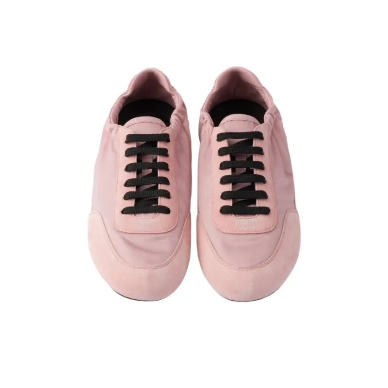 PRADA Collapse Low Top Casual Shoes Women's Peach Pink-5