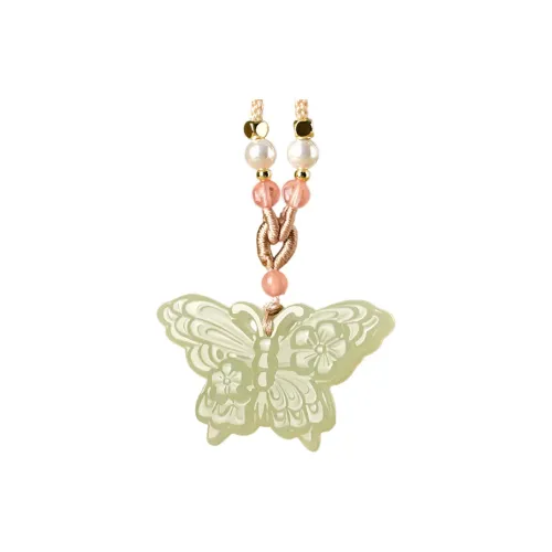 KUNYUYAO Butterfly Pendant In Lamb Fat Yellow Jade White Jade Women's