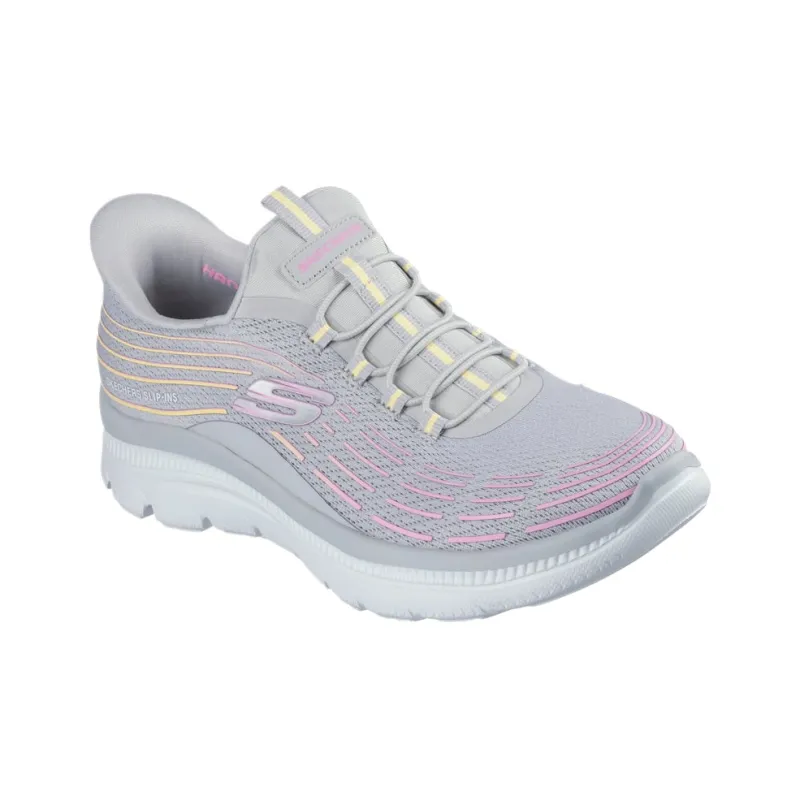 Skechers Summits Plus Bright Wave Low Top Casual Shoes Women's Gray Purple-2