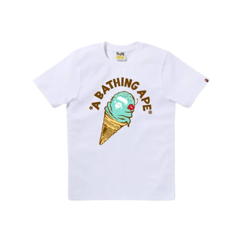 Bape Women's Ice Cream Tee White Pink-0