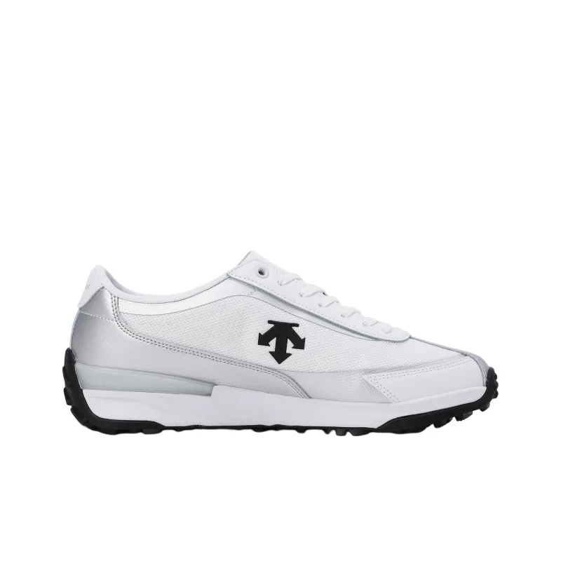 DESCENTE Chron Anti Slip Wear Resistant Low Top Golf Shoes Unisex White Silver-1