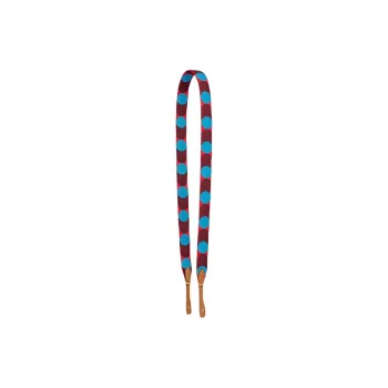 HERMES Sangle Flipperball Canvas With Swift Calfskin Shoulder Strap Bag Straps Women's Heart Red/Frida Blue/Gold