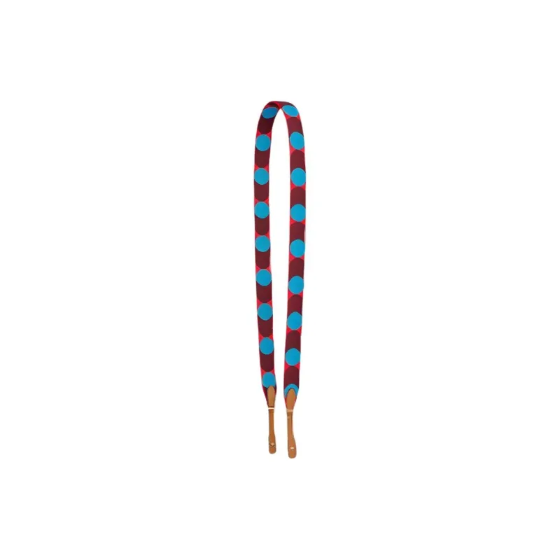 HERMES Sangle Flipperball Canvas With Swift Calfskin Shoulder Strap Bag Straps Women's Heart Red/Frida Blue/Gold-0