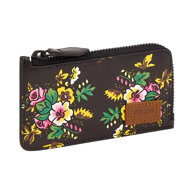KENZO Polyurethane Wallets Card Holders Regular Unisex Black-1