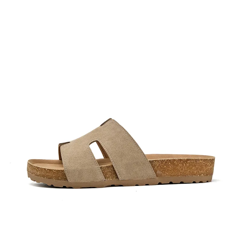 La Chapelle Abrasion Resistant One Strap Slippers Women's Khaki-1