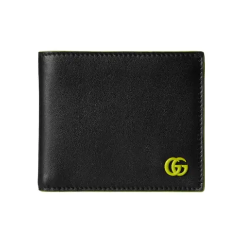 GUCCI GG Marmont Leather Wallet Unisex Black