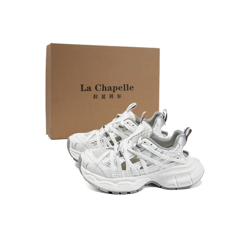 La Chapelle Abrasion Resistant Low Top Chunky Sneakers Women's Gray-0