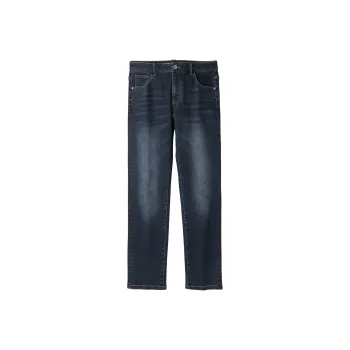 HLA Mid Rise Fashion Straight Fit Five Pocket Washed Waist Embroidery Jeans Men's