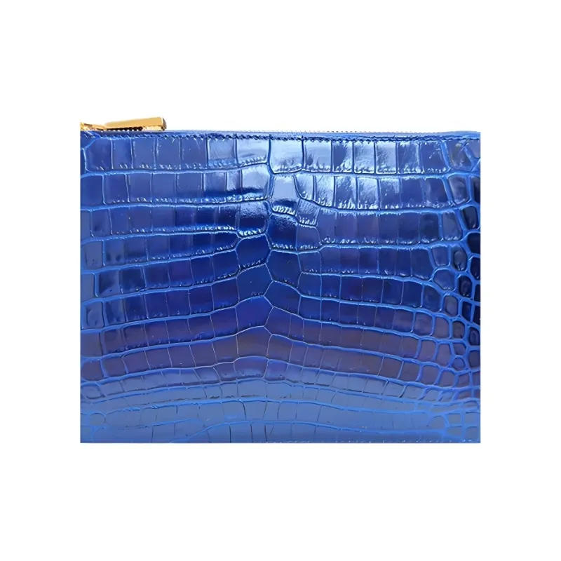 VERSACE Cow Leather Clutch Men's Blue-4