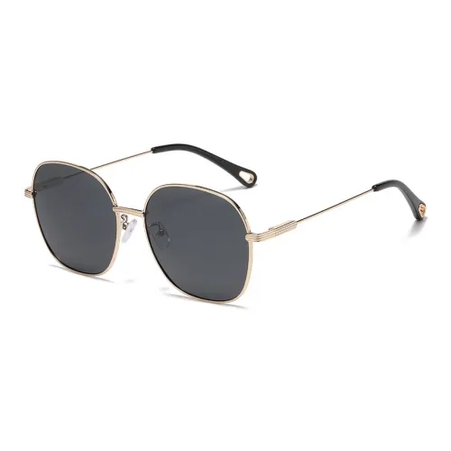 PRETTYALLUSION Metal Oval Sunglasses Women's