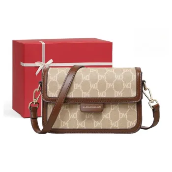 CNNCOO Synthetic Leather Small Square Bag, Crossbody Bag, Shoulder Bag Regular Women's Coffee Brown