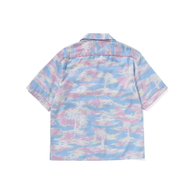 Bape Palm Tree Camo Open Collar Shirt Multi-1