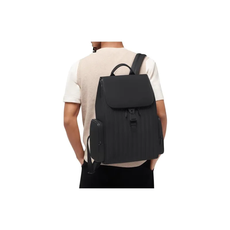 VIHUS Polyurethane Backpack Regular Men's Black-4