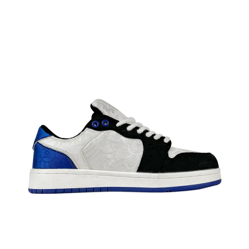 BKAE Slip Resistant Lightweight Height Increasing Low Top Skateboard Shoes Unisex Silk White Blue-1